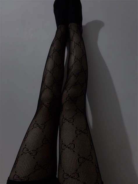 gucci blk nylon with pink stripes and gold studs|Gucci pantyhose.